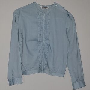 Judy Bond VINTAGE Light Blue Blouse with Ruffles